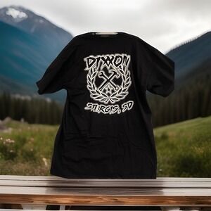 NWT Black Dixxon Graphic T-Shirt Men's Size 3X Black white & gray letter & crest